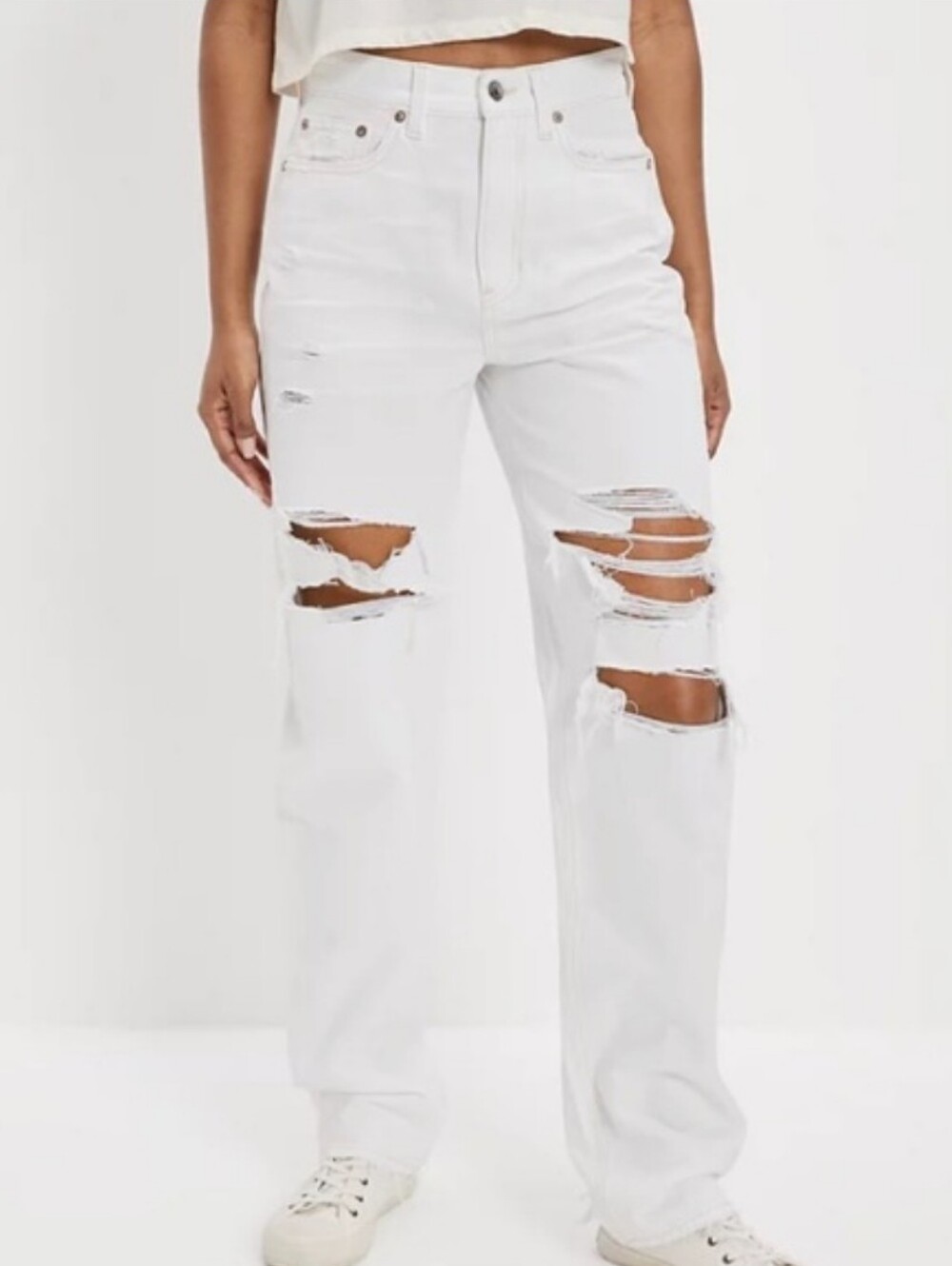 NWT American Eagle Highest Rise Baggy Destroyed Jeans